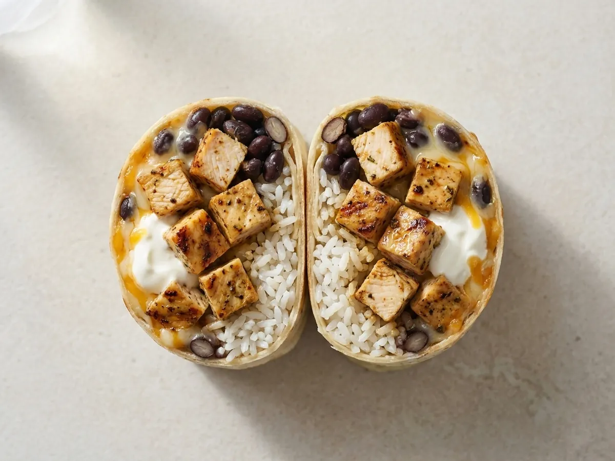 Loaded chicken burrito