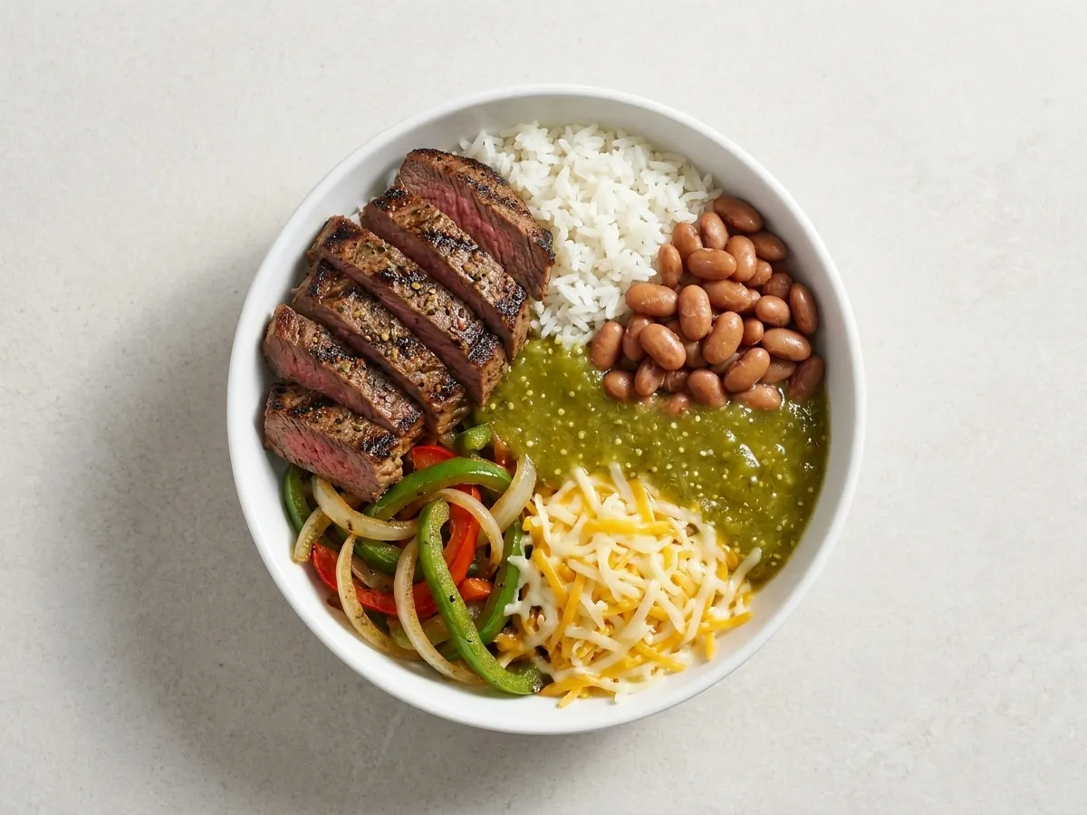 Steak and pinto bowl